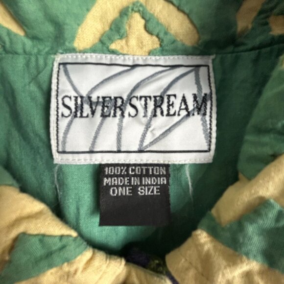 Vintage Silver Stream Patchwork Jacket One Size Cotton Bohemian Art To Wear - Picture 4 of 12